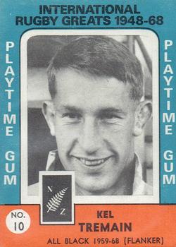 1968 Playtime Gum International Rugby Greats 1948-68 #10 Kel Tremain Front
